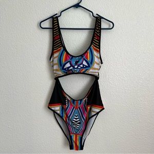Bikini XL Multi Color Tribal Design Attached